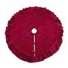 Velvet Christmas Tree Skirt 48 Inch Ruffled Holiday Tree Skirt Rustic Xmas Tree Decoration Soft Festive Tree Apron for Cozy Celebrations