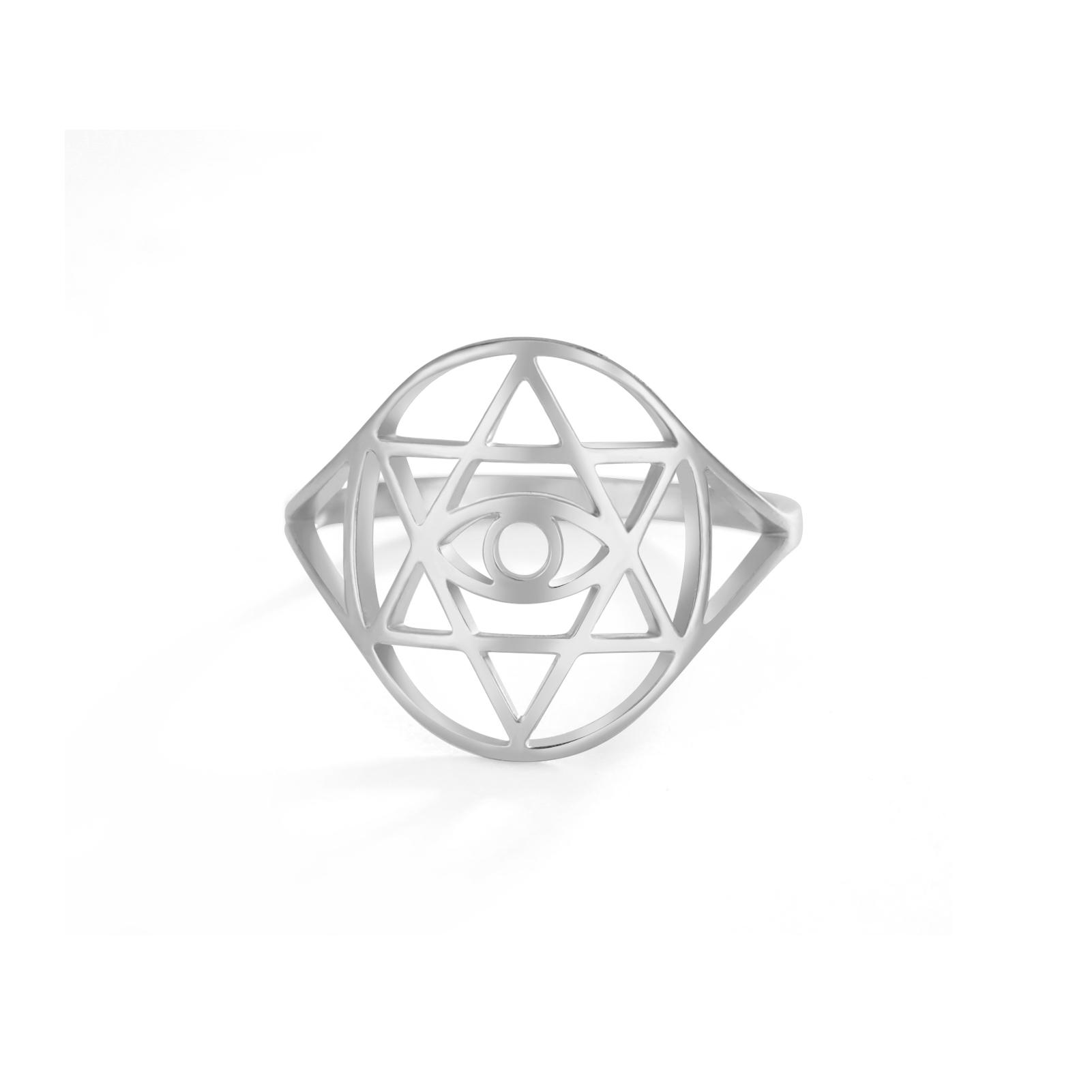 

LIKGREAT Vintage Star of David Ring Evil Rings for Men Women Stainless Steel Punk Jewelry Je Star Protection Amulet Gift 7