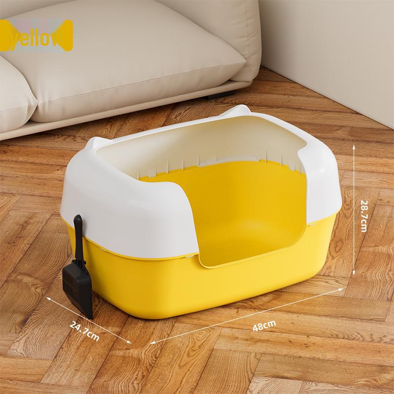 

Большой полузакрытый кошачий туалет с высоким ограждением и лопатой — конструкция, исключающая разбрызгивание, для легкой очистки Semi-enclosed Cat Litter Box