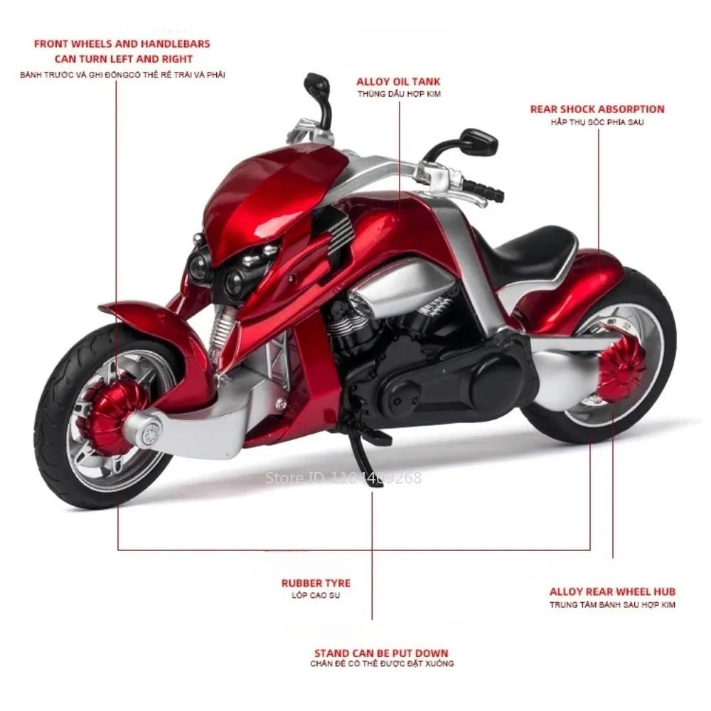 1:12 Scale R1 V-REX Toy Car Model Alloy Diecast Sound Light Shock Absorption Motorcycle Models Toys for Children Collection