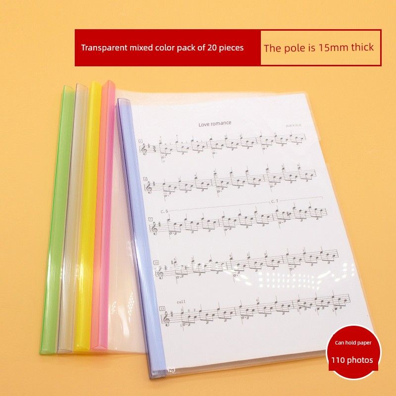Thickened Slide Grip Report Cover A4 Bar File Folder Book Cover Transparent Folder Insert File Info Booklet Large Capacity