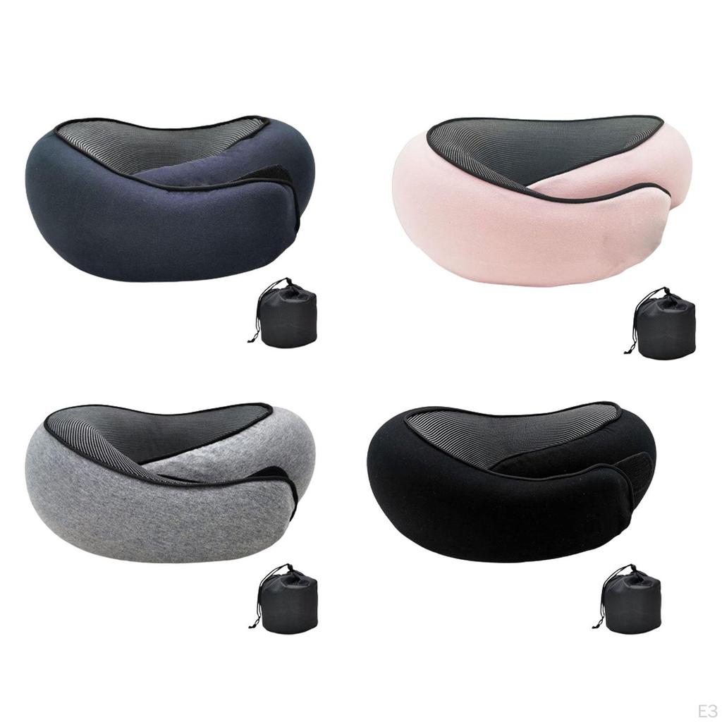 Airplane Travel Pillow Headrest Ergonomic Breathable Foldable U Shaped Soft Neck Support