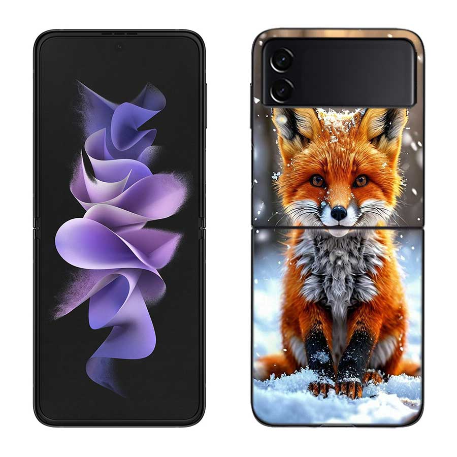 Red Fox Vulpes Phone Case For Samsung Z Flip 7 6 5G Galaxy Z Flip 5 4 3 Black Hard Cell Cover Luxury PC Shell Coque