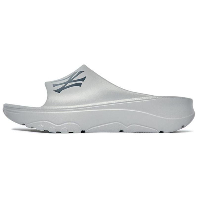 MLB Slipper Slide Slippers Unisex Gray Black Sneakers 3ALPAA123-50GRS 39