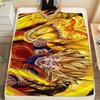 Son Goku Print Flannel Blanket, Soft Warm for Bedrooms Sofas Beds, Perfect for Travel Picnic Chair -HE14