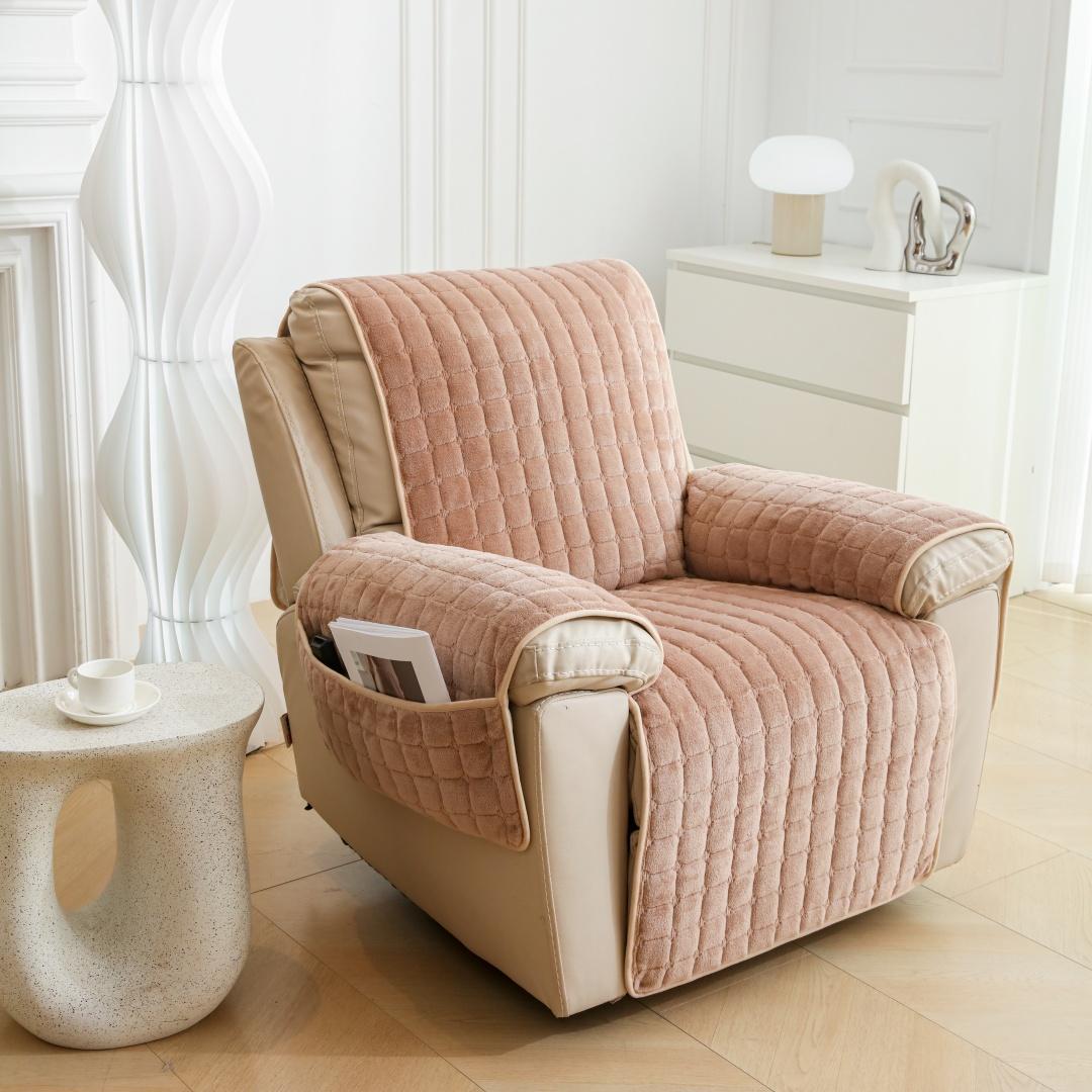 

Жаккардовый однотонный фланелевый стеганый чехол на подушку для дивана-реклайнера Chivas, Нескользящая подкладка, Утолщенный мягкий плюс Single Seater