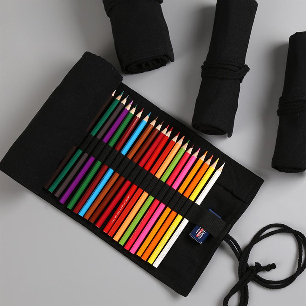 Polyester Canvas Made Pencil Bag For Stationery Storage - Large Capacity Waterproof Pencil Case