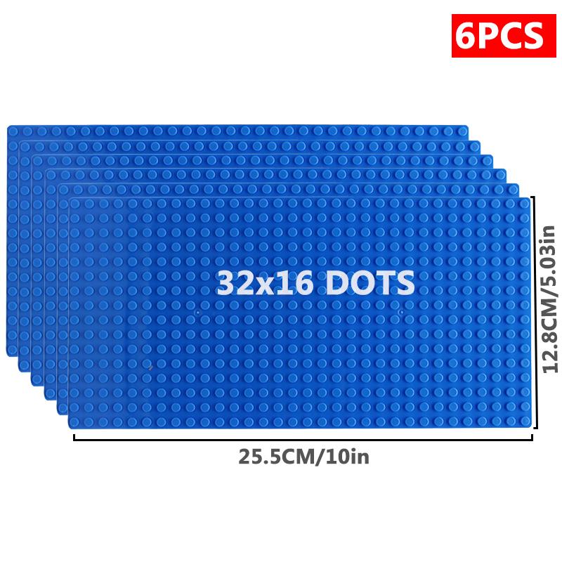 6pcs/set Base Plate 32*32 32*16 Studs Classic Figures Building Blocks Plates Bricks Baseplate Blocks Children Toys For Kid Gifts