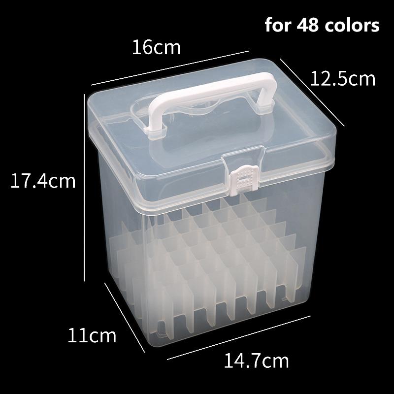 12/24/36/48/60/80 přihrádek Úložný box na fixy Přenosné pouzdro na akvarelové kreslicí pero na malování Plastový organizér na psací potřeby