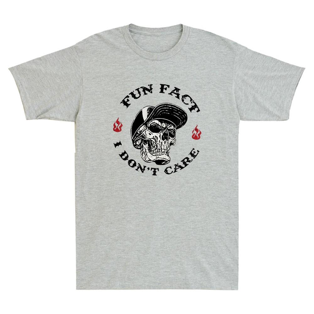 Fun Fact I Dont Care Funny Skeleton Meme Sarcastic Quote Vintage Unisexs Tshirt