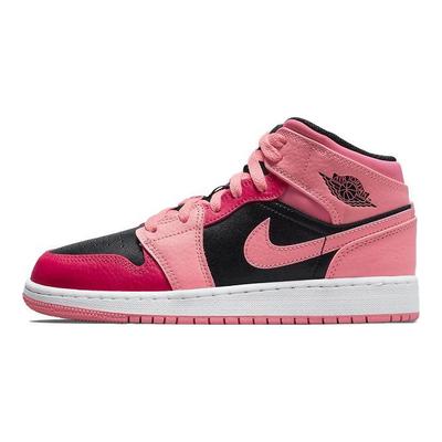 Air 1 Mid GS Coral Chalk Kids Sneakers Pink Rush-Pink Black 554725-662