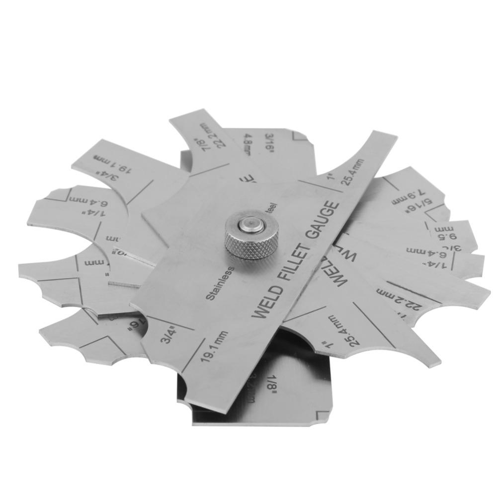 7 pcs 1/8" to 1" (3.2mm to 25.4mm) Fillet Weld Gauge / Fillet Weld Set Gage