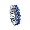 In stock, platinum K T-ring-shaped royal blue leaf-shaped creative fashion ring.