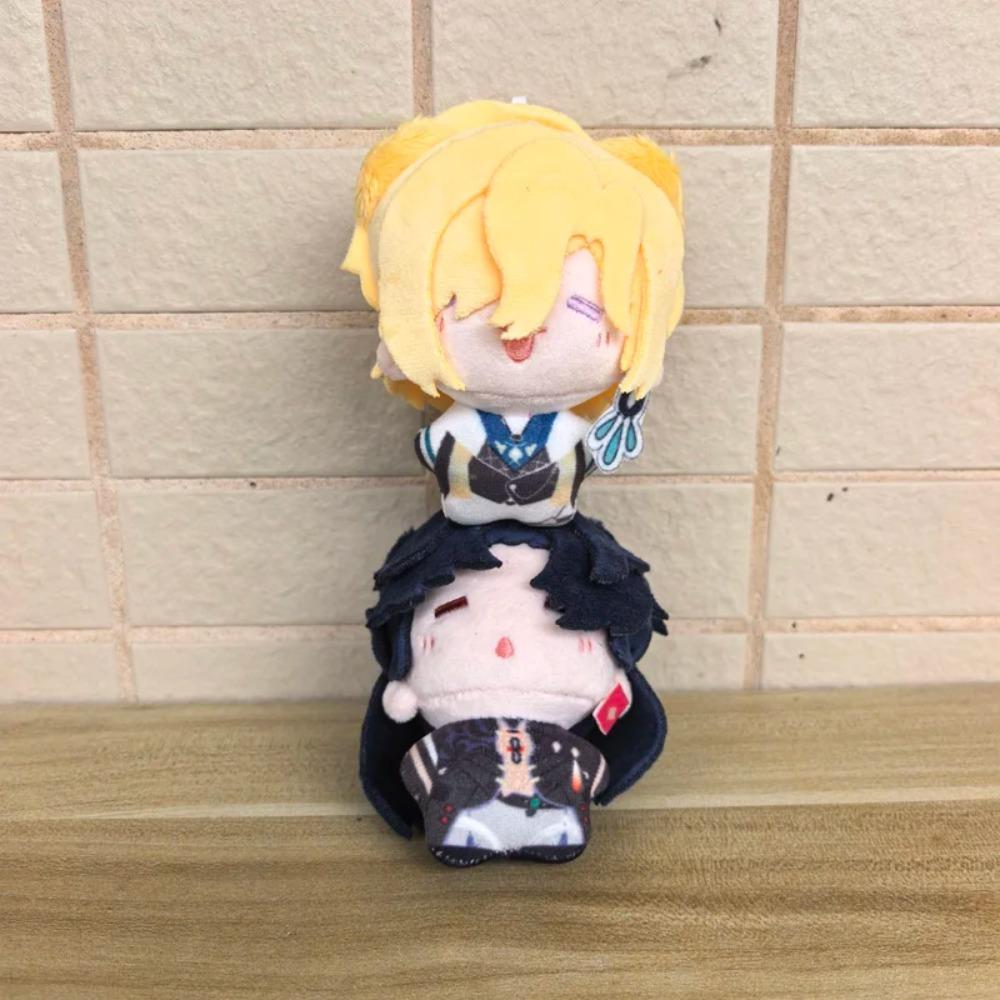 10cm Big Head Cute Honkai Star Rail Smile Aventurine and Blade Cartoon Plush Toys Anime Game Character Plushie Doll Bag Keychain