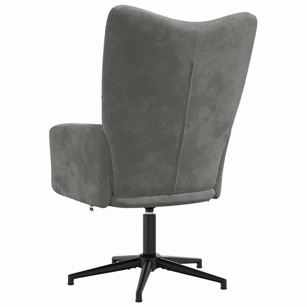 Vidaxl Fotel, Ciemnoszary, Obity Aksamitem