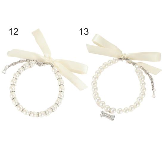 Naszyjnik z kością wisiorek biżuteria akcesoria wykwintna moda pies kotek naszyjnik ze sztucznych pereł