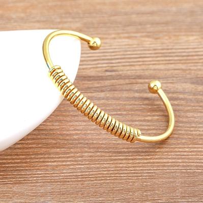 

Nidin Luxury Braided Charm Open Cuff Men Women Stackable Bangles Jewelry Classic Gold Plated Vintage Adjustable Bracelets Gifts 56-58mm золотий