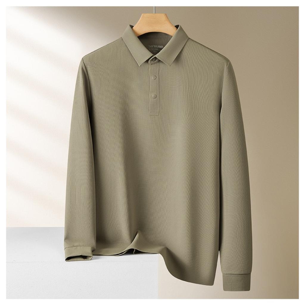 STORN Men's Waffle Long Sleeved POLO Shirt Spring Autumn Casual Top