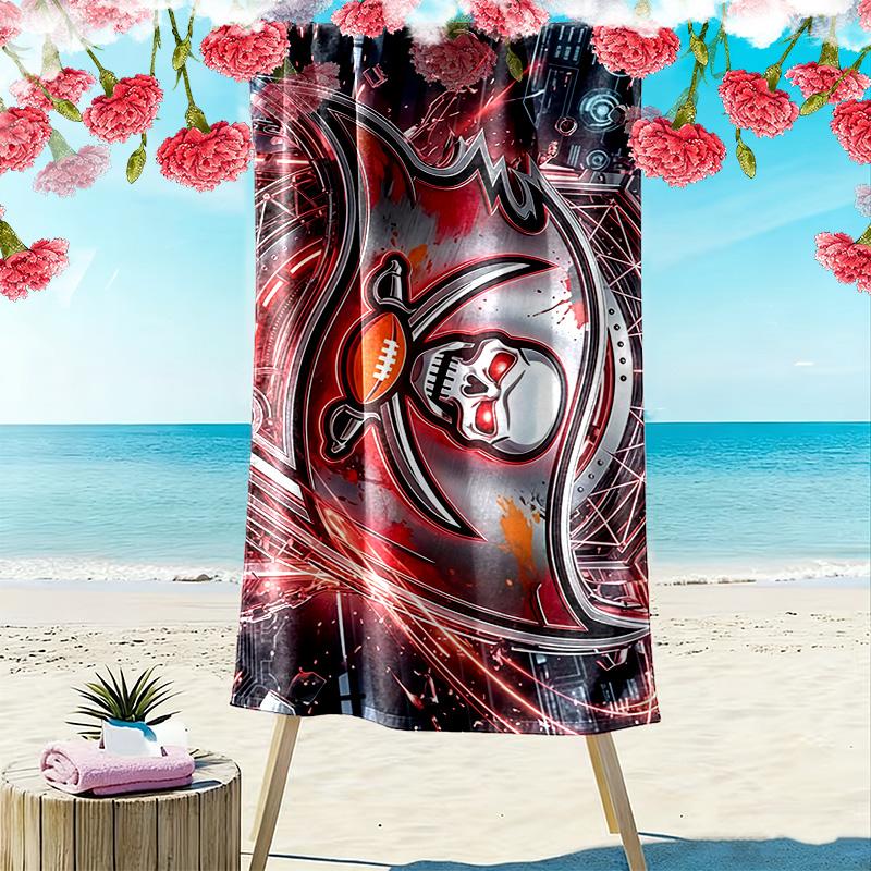 Tampa Bay Buccaneers2 Print Beach Towel, Large Soft Quick Dry Towel for Beach Camping Swimming