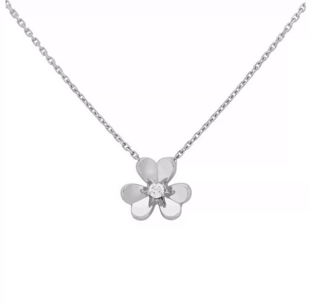 18k Rose Gold Diamond Clover Necklace & Three-Leaf Clover Earrings Set