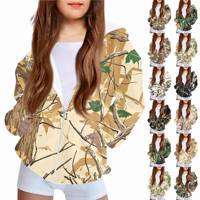 Children's Fashion Christmas Printed Long Sleeved Hooded Sweatshirt Girls' Hoodie Jacket