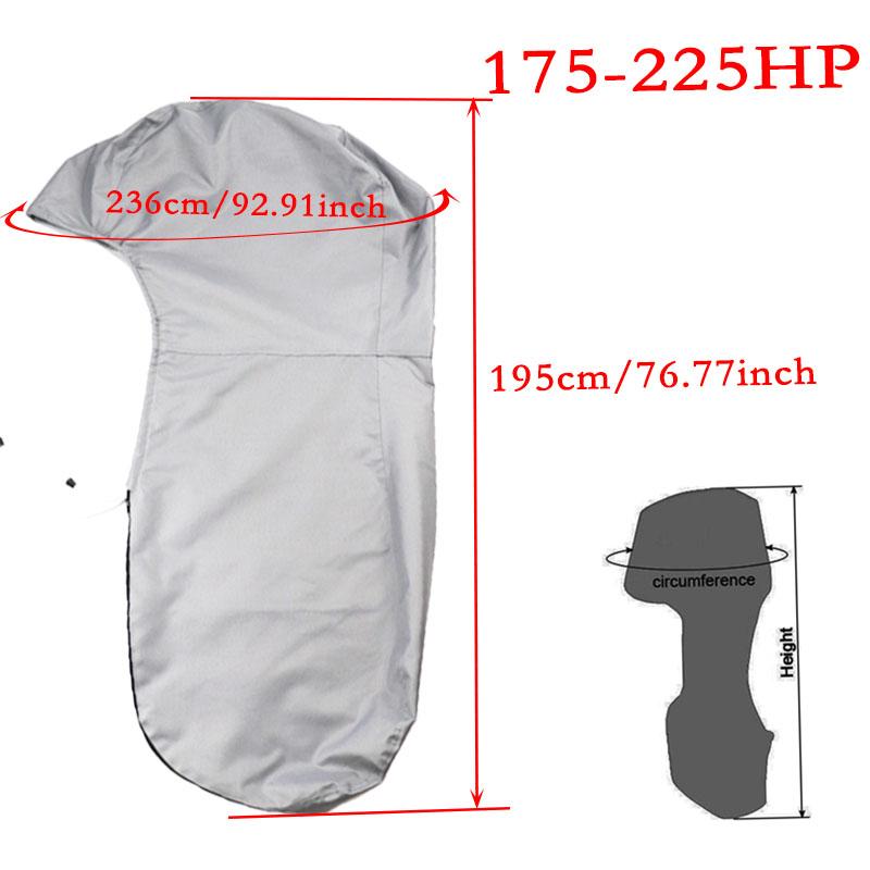 600D Boat Full Outboard Engine Cover Heavy Duty Grey Engine Motor Covers Protector For 6-225HP Waterproof