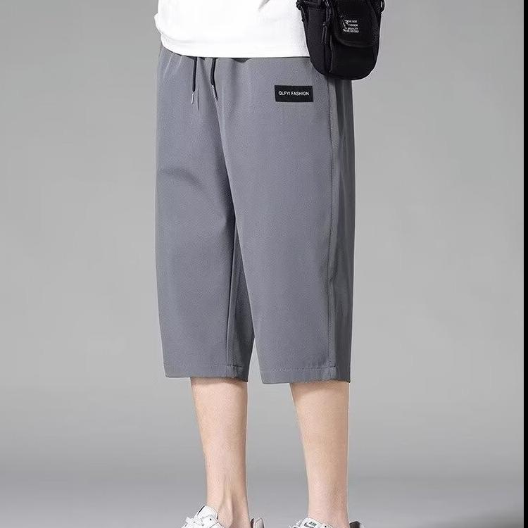 

Чоловічі укорочені літні шорти з швидкого висихання Ice Silk – вільного крою, модні, кишені на блискавці, повсякденні, великого розміру 3XL темно-сірий