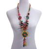 JMXD-Bohemian ethnic style necklace coconut shell pendant colorful multi-layer beaded retro hand-woven necklace women's jewelry