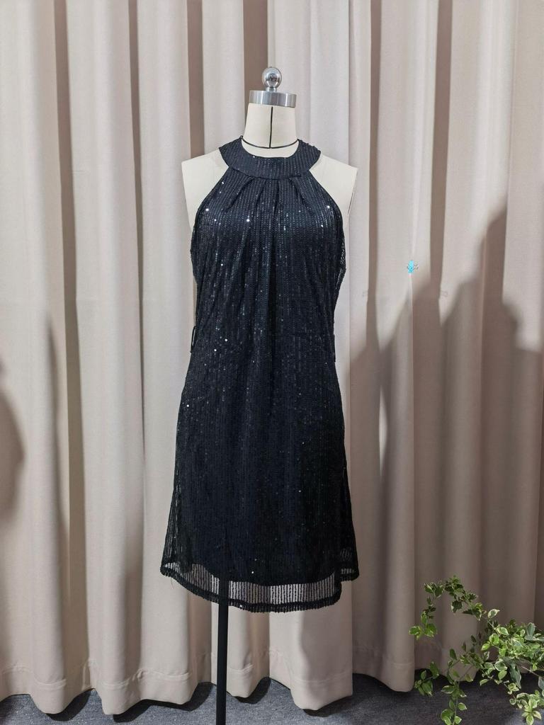 European & American Women's Sequin Halter Party Evening Gown