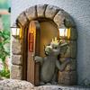 Christmas Dinosaur Window-Climbing Garden Ornament: Resin Gnome Statue Decoration