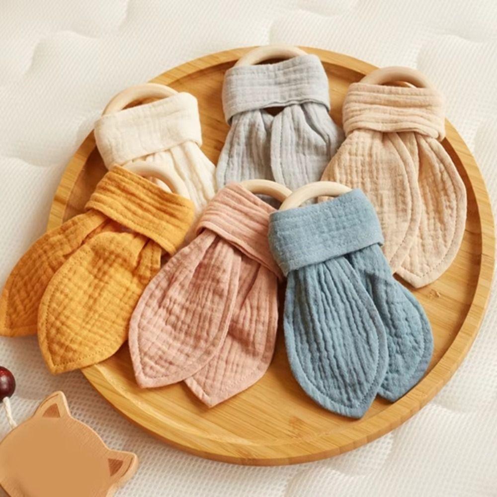 Rabbit Ears Baby Wooden Hand Grasp Toy Natural Wooden Chewing Appease Toy  Infant