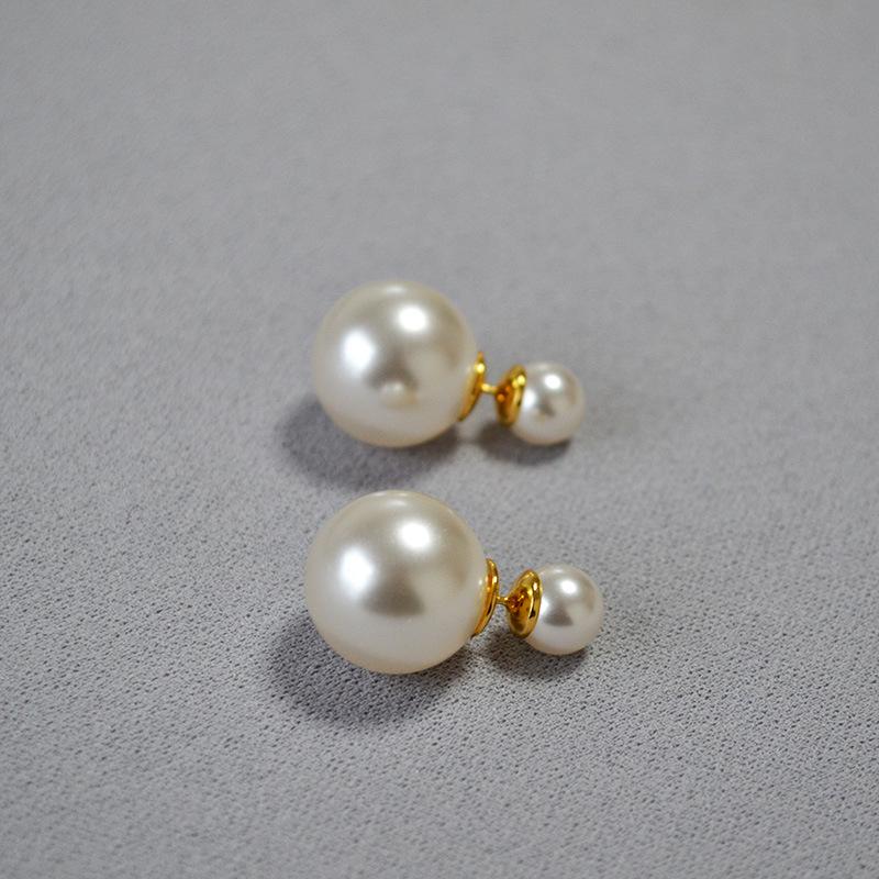 European & American High-End Imitation Pearl 925 Silver Stud Earrings