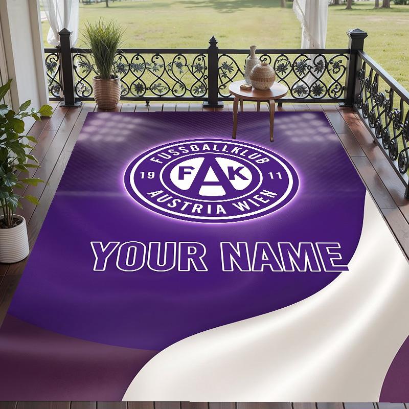 Custom Text Printed Rug Austria Wien FC Non Slip Floor Carpet For Home Room Decor