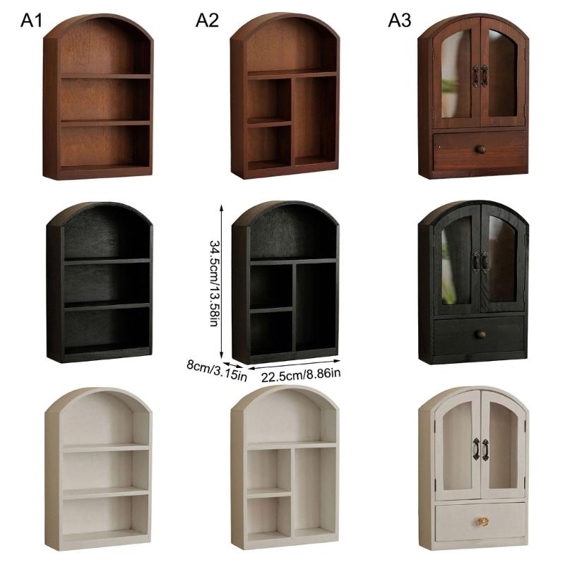 Sturdy Wooden Desktop Organizers Cabinet Clear Glass Front Panel Multipurpose Storage For Home Office Decors