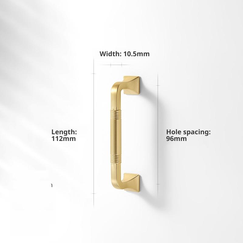 Modern Minimalist Kitchen Cupboard Handles Solid Zinc Alloy Vintage Wardrobe Door Pulls Brushed Brass Finish Furniture Hardware