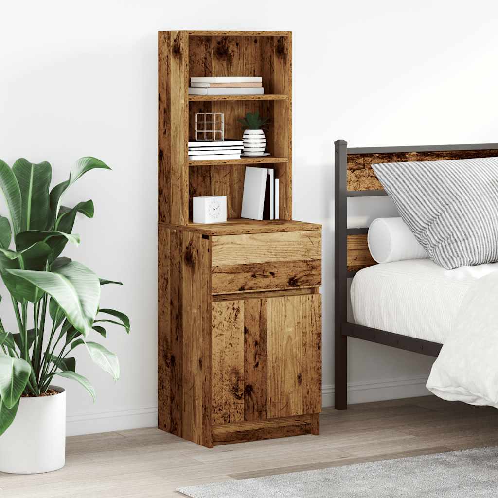 Nightstand with Rustic Wood Look 39 x 35 x 125 cm Engineered Wood