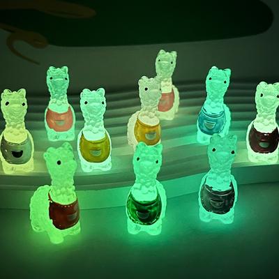 10Pcs/lot Multicolors Luminous Alpaca Miniatures Mini Figurine Glow In the Dark Fairy Garden Decoration Moss Terrarium Micro Landscape