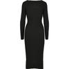 Robe longue femme - Urban Classics - Knit - Noir - Col roulé - Manches évasées