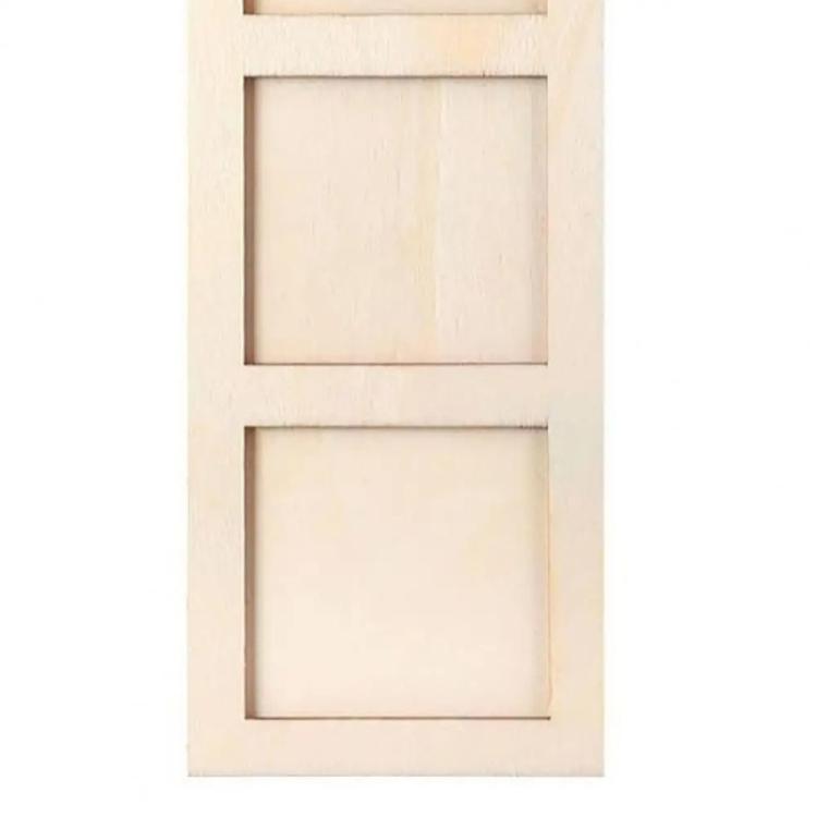 Wooden Picture Frames Christmas Tree Hanging Ornaments 6Pcs Memory Plaids Photo Strips with Bowknot For Festives Space