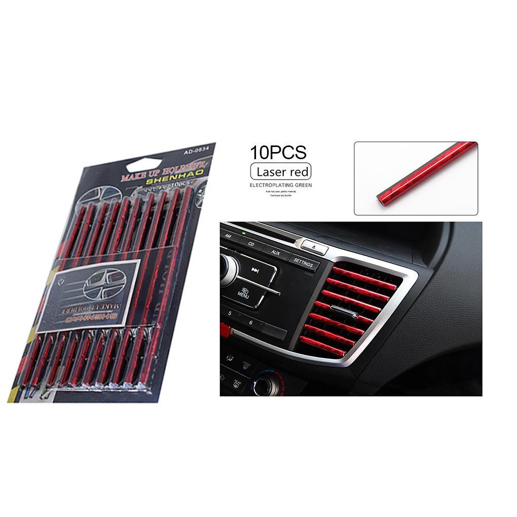10pcs/set Universal Car Air Conditioner Outlet Decoration U Decoration U Shape Interior Air Vent Grille Decor Strips