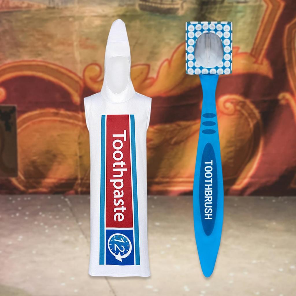Zubní pasta a zubní kartáček Cosplay kostým Maškarní šaty Rekvizita pro představení