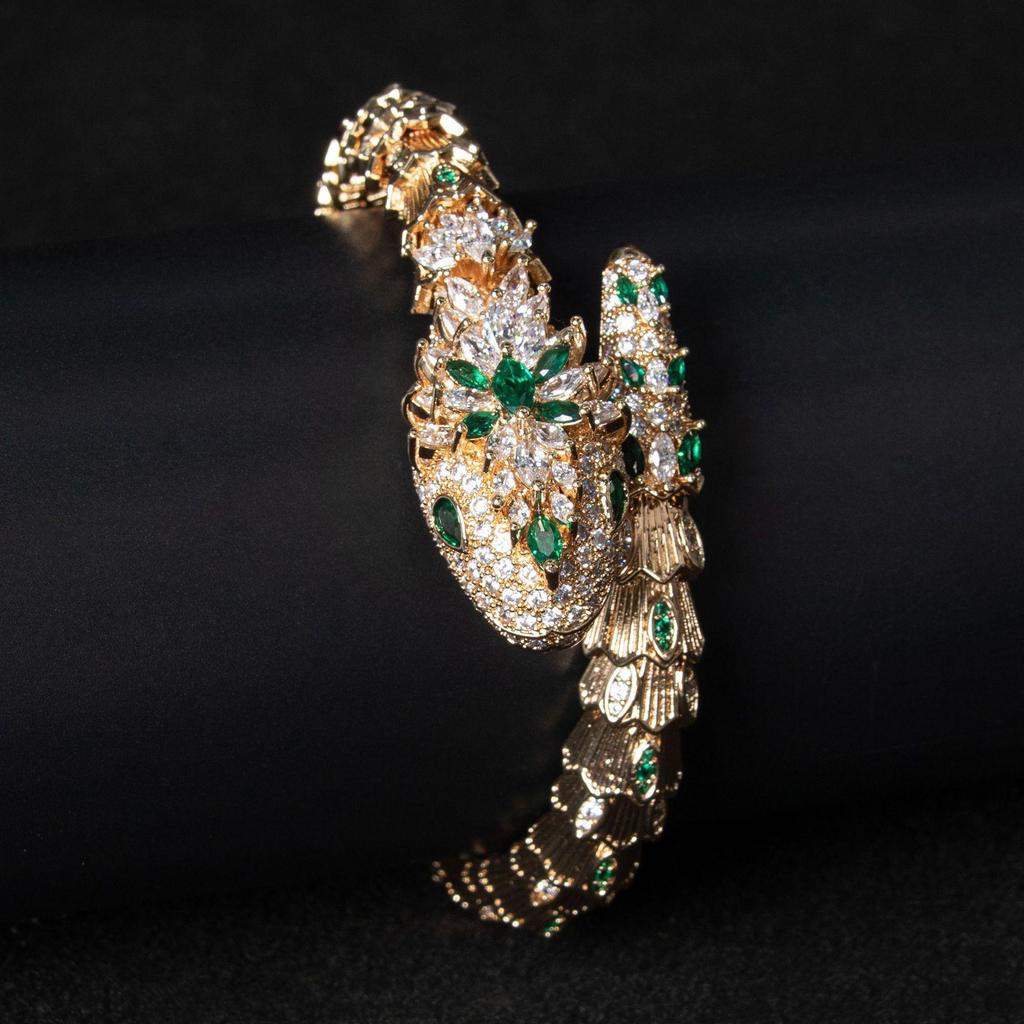 Electroplated Real Gold Spirit Snake Bracelet - Exaggerated Europe & America Style