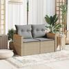 VidaXL Canapé de jardin avec coussins 2 places beige résine tressée 366097