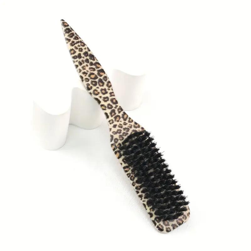 

BEPAN Leopard Print Boar Bristle Slick Back Hair Brush Slick Back Hair Styling Brush Combs for Sleek Ponytail Bun and Smoothing Hairs