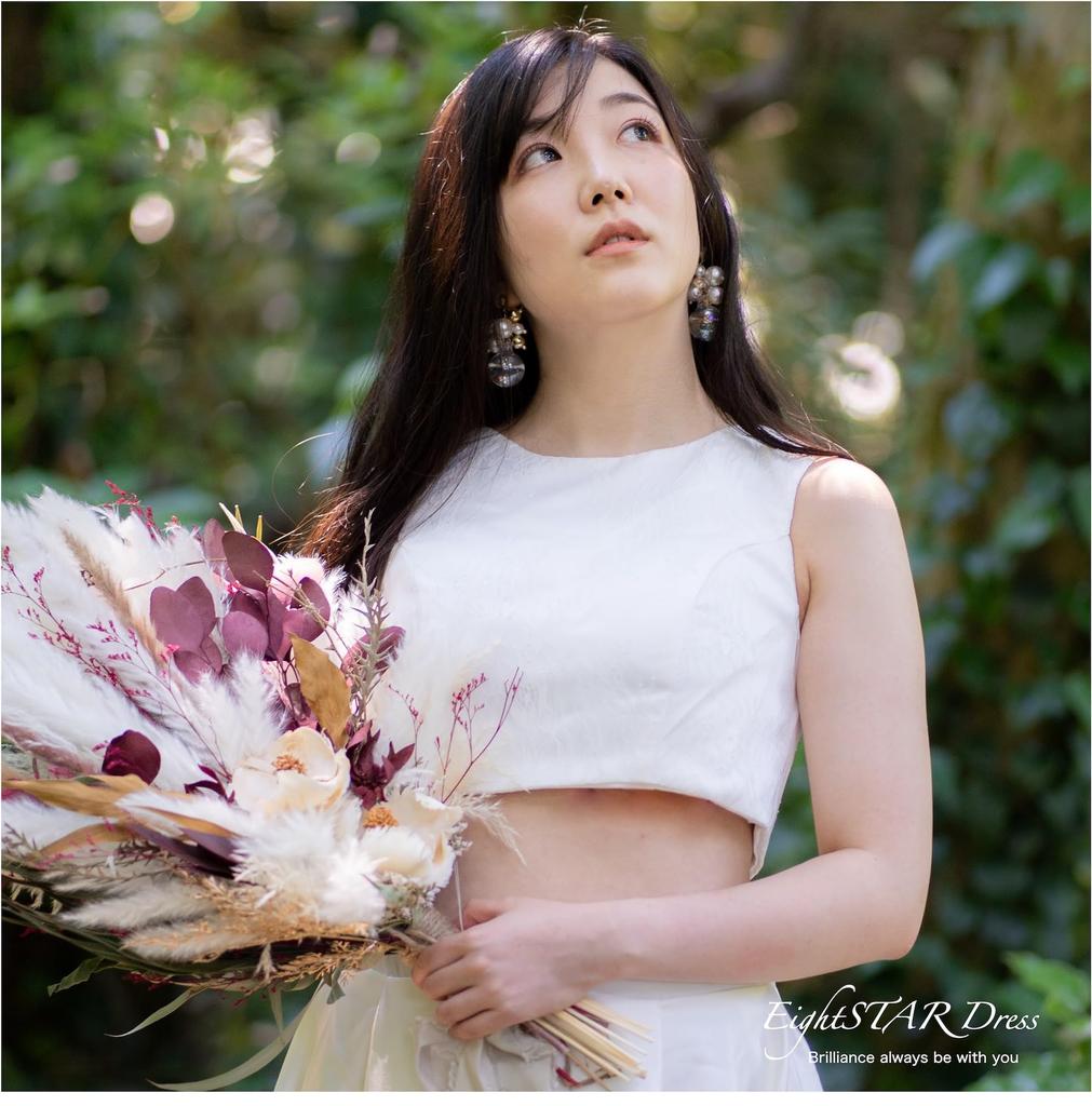 Wedding Top and Bottom Wedding Fishtail Photo Wedding Costume [EightSTAR Dress] Pre-Photoshoot Dress, White, Dress, Separate, Pre-Bride, Bride,