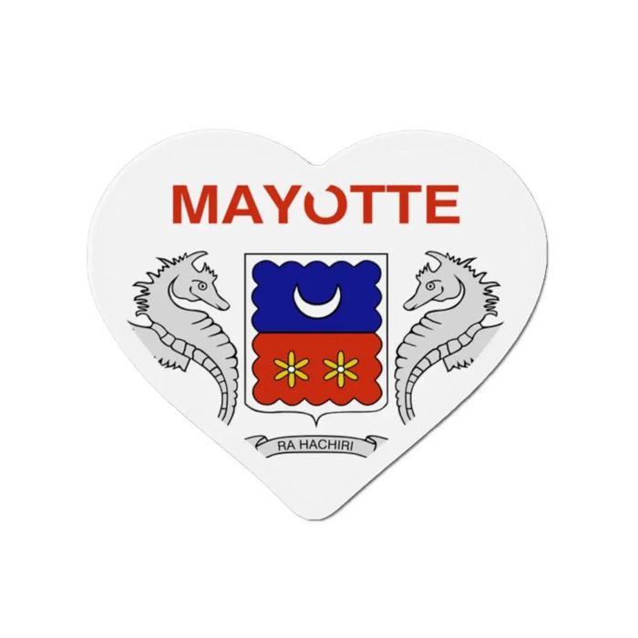 Aimant Coeur Drapeau Mayotte - Multicolore - 7 Cm - 50 Pièces - Résine Synthétique - Mixte