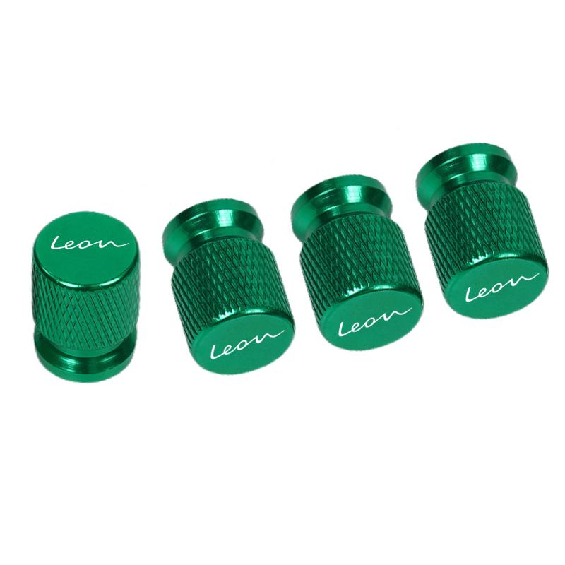 4pcs Car CNC Aluminum Tire Valve Air Port Stem Cover Caps for Seat Leon Accessories
