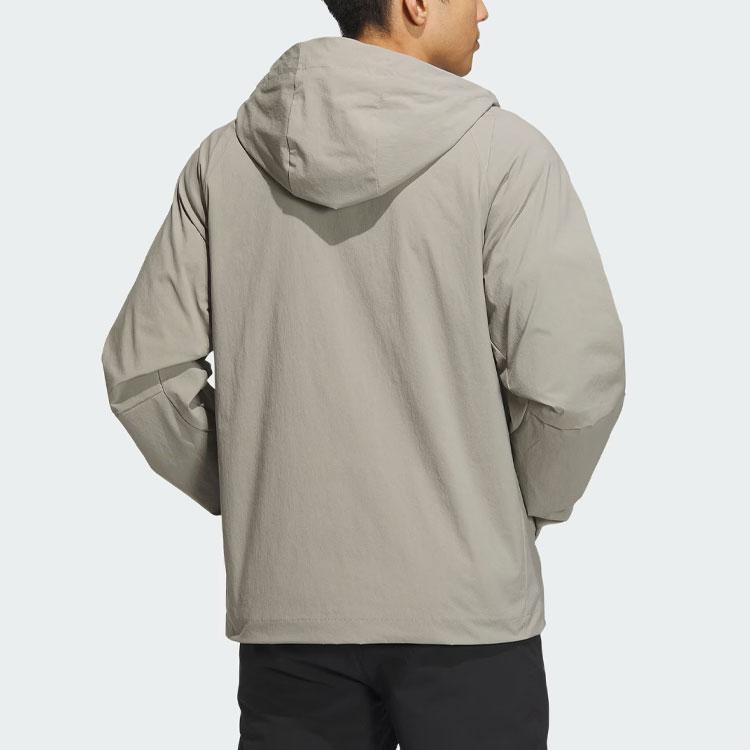 Adidas Mens Business Casual Fleece Parka, Thick Plush Hooded Jacket Men Outerwear Pebble-Silver-Gray IZ1591