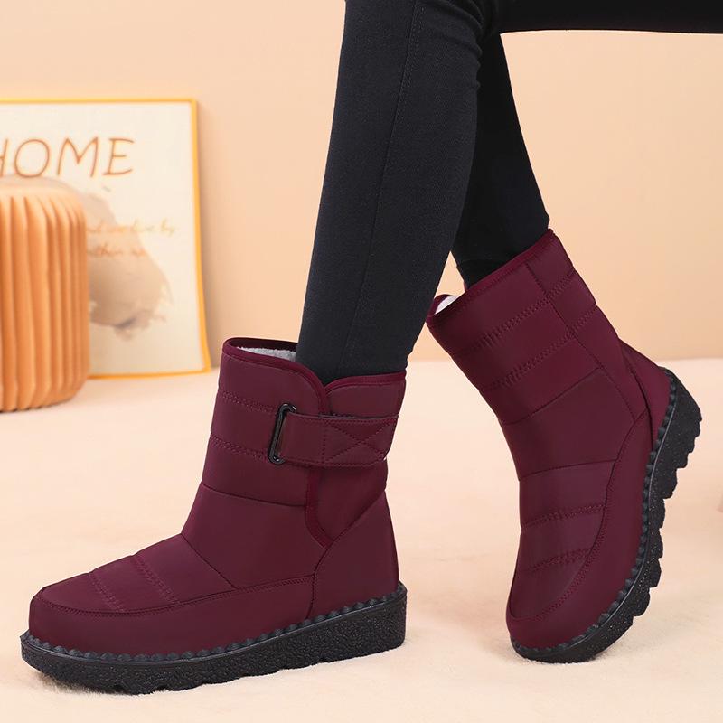 Women's Plus Size Fleece-Lined Winter Boots - Thickened Long, Lightweight Polyurethane, Warm Snow Shoes