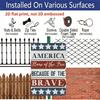 2D Flat 1pc Patriotic American Home Aluminium Wall Sign - 8x12 Inch, "Home of The Free Because of The Brave" Text with Stars and Stripes Design